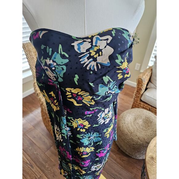 Emanuel Ungaro 80's Vintage Silk Floral Dress Women's Size 10 Made in Italy - Picture 9 of 16